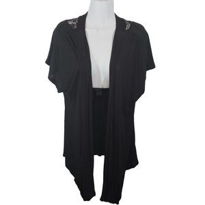 Eyelash Couture Lace-Backed Rayon Cardigan Sz XL